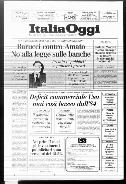 Italia oggi : quotidiano di economia finanza e politica